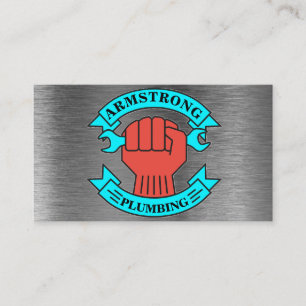 Chrome Metal Design Plumbing Repair Service Visitekaartje