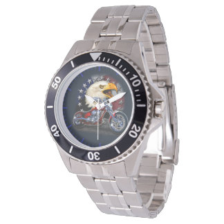 Chrome Motor Chopper Patriottische Adelaar USA Vla Horloge