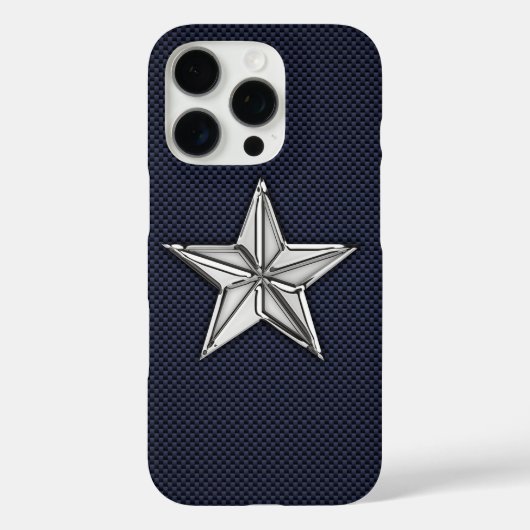 Chrome Nautical Star op koolstofvezel afdrukken Case-Mate iPhone Case (Achterkant)