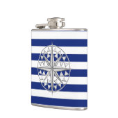 Chrome Nautical Star op marineschepen Heupfles (Links)