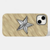 Chrome Nautical Star op Sandy Beach Print Case-Mate iPhone Case (Achterkant (horizontaal))