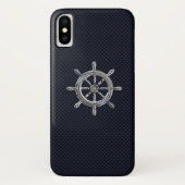 Chrome Nautical Wheel op koolstofvezel afdrukken Case-Mate iPhone Case (Achterkant)