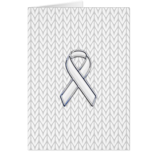 Chrome on White Knit Ribbon Awareness Print (Devant)
