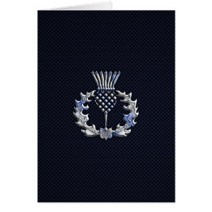 Chrome op koolstofvezel - Schots Thistle afdrukken