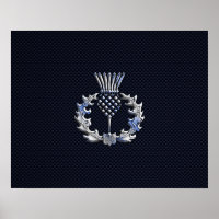 Chrome op koolstofvezel - Schots Thistle afdrukken