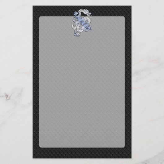 Chrome orient Style Dragon Black Snake Skin Print Briefpapier (Voorkant)