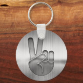 Chrome Peace Hand Sleutelhanger (Voorkant)