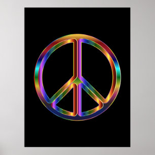 Chrome Peace Sign-Poster Poster