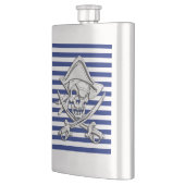 Chrome Pirate Nautical op marineschepen afdrukken Heupfles (Links)