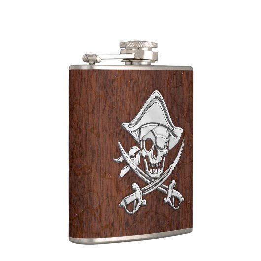 Chrome Pirate on Natte Mahogany Print Heupfles (Rechts)