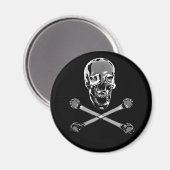 Chrome Pirate Skull en Crossbones Magneet (Voorkant / Achterkant)