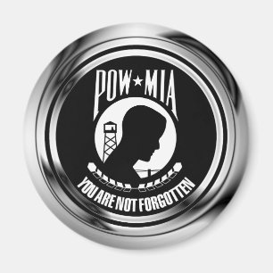 CHROME POW MIA MAGNEET