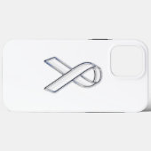Chrome Print Belted White Ribbon Awareness Case-Mate iPhone Case (Achterkant (horizontaal))