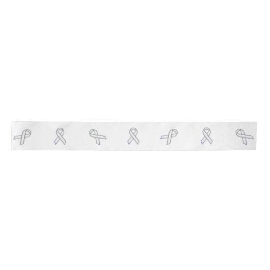 Chrome Print Belted White Ribbon Awareness Lint (Voorkant)