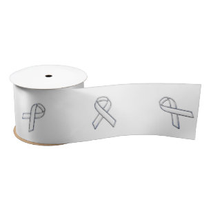 Chrome Print Belted White Ribbon Awareness Lint