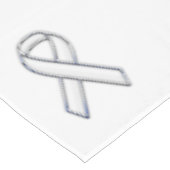 Chrome Print Belted White Ribbon Awareness Tafelkleed (Gekanteld)