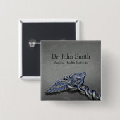 Chrome Professional Medical Caduceus - Button (Voorkant /achterkant)