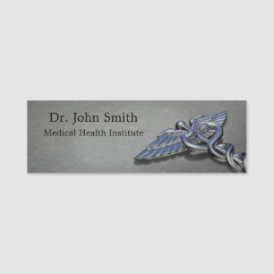 Chrome Professional Medical Caduceus Naamplaatje