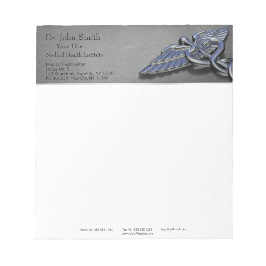 Chrome Professional Medical Caduceus - Notitieblok (Voorkant)