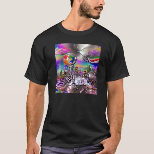 Chrome Psychedelic Dreamweaver Original Digital Ge T-shirt (Voorkant)