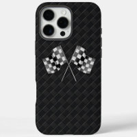 Chrome Racing Vlaggen op geruit leer