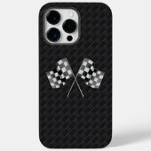 Chrome Racing Vlaggen op geruit leer Case-Mate iPhone Case (Achterkant)