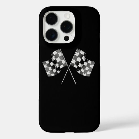 Chrome Racing Vlaggen op Zwart Case-Mate iPhone Case (Achterkant)