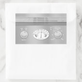 Chrome  radio rechthoekige sticker (Tas)