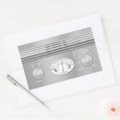 Chrome  radio rechthoekige sticker (Envelop)