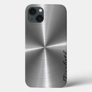 Chrome roestvrij stalen metalen blik iPhone 13 hoesje