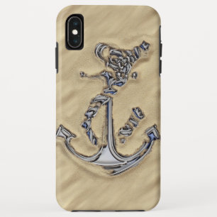 Chrome Rope Anchor op het strand iPhone XS Max Hoesje