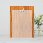 Chrome Running Deer op Fine Teak Print (Staand voorkant)