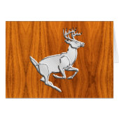 Chrome Running Deer op Fine Teak Print (Voorkant Horizontaal)