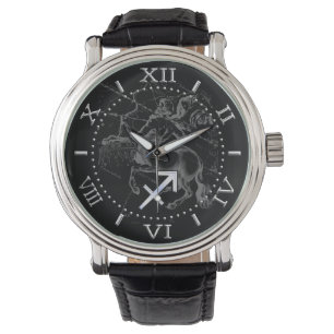 Chrome Sagittarius Zodiac Sign Hevelius 1690 Horloge
