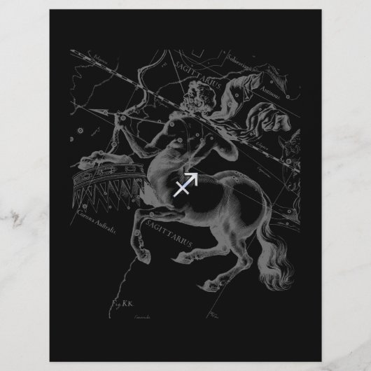 Chrome Sagittarius Zodiac Sign Hevelius circa 1690 (Voorkant)