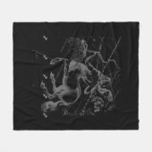 Chrome Sagittarius Zodiac Sign on Hevelius Decor Fleece Deken (Voorkant (Horizontaal))