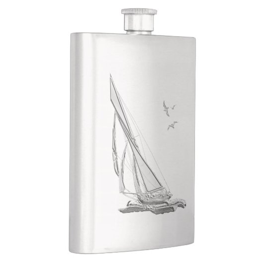 Chrome Sail boot Nautical Print Heupfles (Rechts)