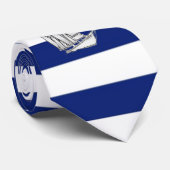 Chrome Sailboat on Nautical Stripes Stropdas (Opgerold)