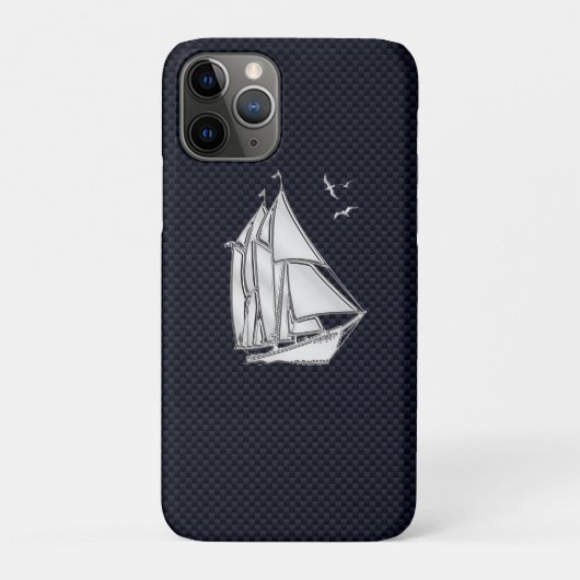 Chrome Sailboot on Carbon Fiber Print Case-Mate iPhone Case (Achterkant)