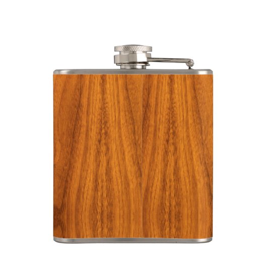 Chrome Sailboot op Teak Print Heupfles (Achterkant)