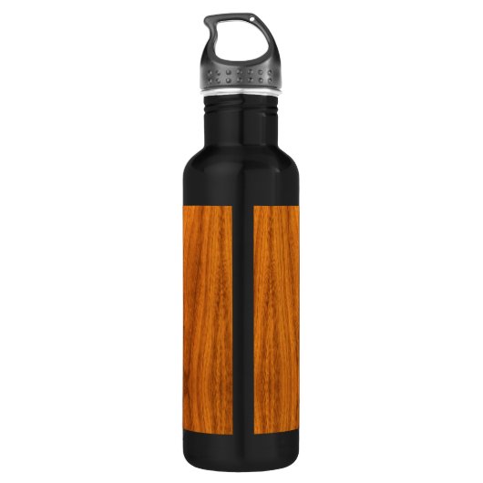 Chrome Sailboot op Teak Veneer Waterfles (Achterkant)