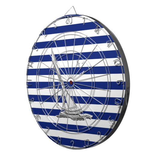 Chrome Sailing on Nautical Stripes Dartbord (Voorkant Rechts)