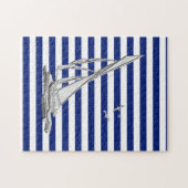 Chrome Sailing on Nautical Stripes Legpuzzel (Horizontaal)