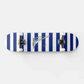 Chrome Sailing on Nautical Stripes Skateboard (Horizontaal)