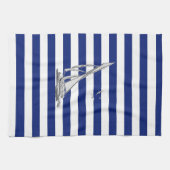 Chrome Sailing op Nautical Stripes Theedoek (Horizontaal)