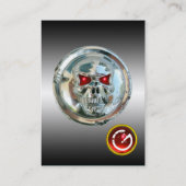 CHROME SCHEDEL, STAAL EN RODE RUBY MONOGRAM VISITEKAARTJE (Achterkant)