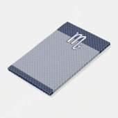 Chrome Scorpio Zodiac Sign on Blue Carbon Fibre Post-it® Notes (Schuin)