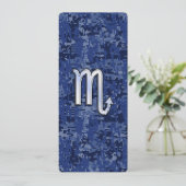 Chrome Scorpio Zodiac Sign on Navy Blue Camo (Staand voorkant)