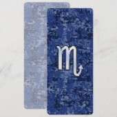 Chrome Scorpio Zodiac Sign on Navy Blue Camo (Voorkant / Achterkant)
