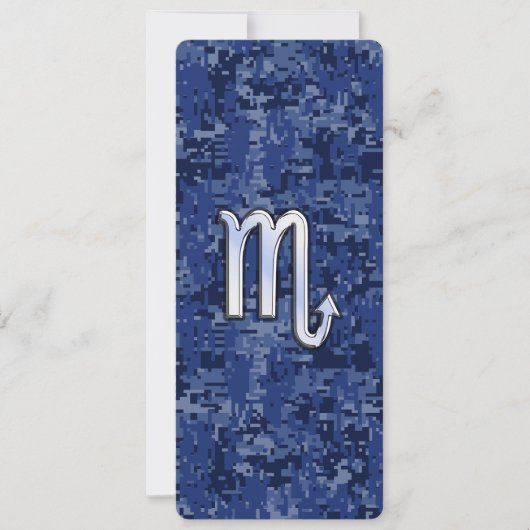 Chrome Scorpio Zodiac Sign on Navy Blue Camo (Voorkant)
